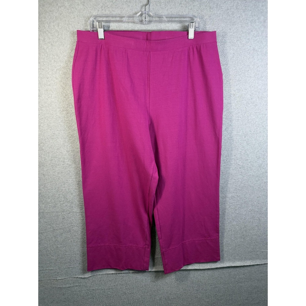 Weekenders Capri Pants Womens XL Pink Jersey Stretch Pull On Casual Comfort